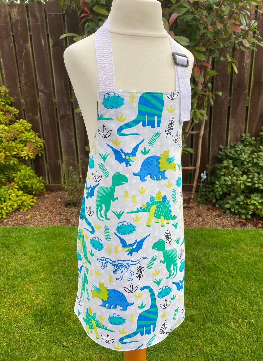 Child’s Reversible Apron with Dinosaurs - Small (3-6 years approx)