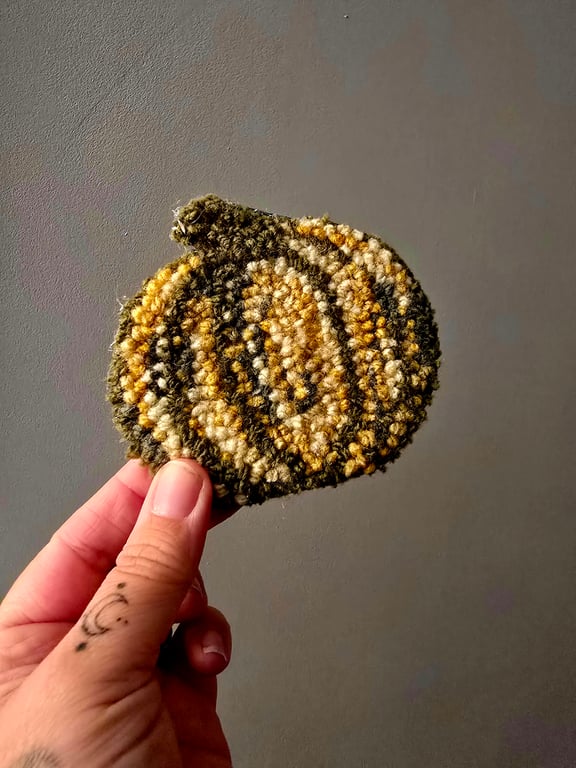 Autumn Pumpkin Punch Needle Coaster Mug Rug