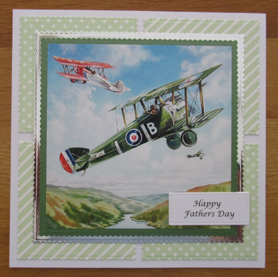 Biplanes In The Sky - 7x7" Father's Day Card