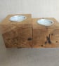 Set of 2 Wooden Tealight Holders - Upcycled Smooth Reclaimed Pallet Blocks - Image 6