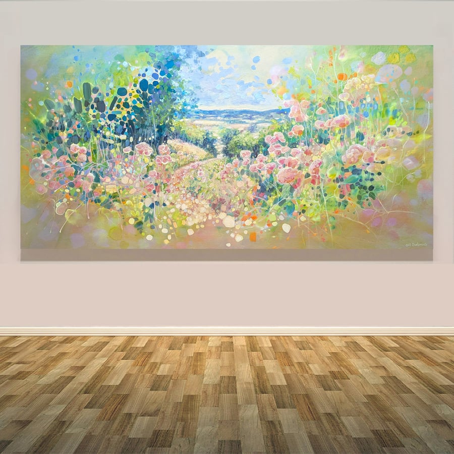 July Dissolving is an original panoramic oil painting