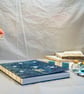 8x10 journal, Cyanotype with Black-eyed Susans & Ox-Eye Daisies, gold(Folksy147) - Image 4