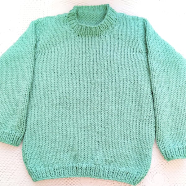 Chunky Classic Round Neck Jumper for Babies and Children, Child's Knitted Jumper