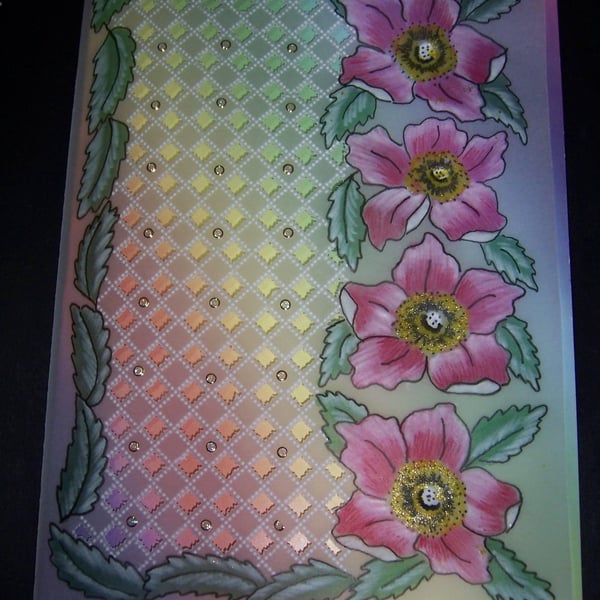 Floral and lacy parchment card