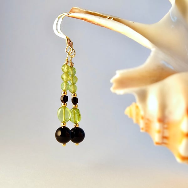 Peridot & Spinel Earrings - August Birthday, Leo, Anniversary, Gifts For Her