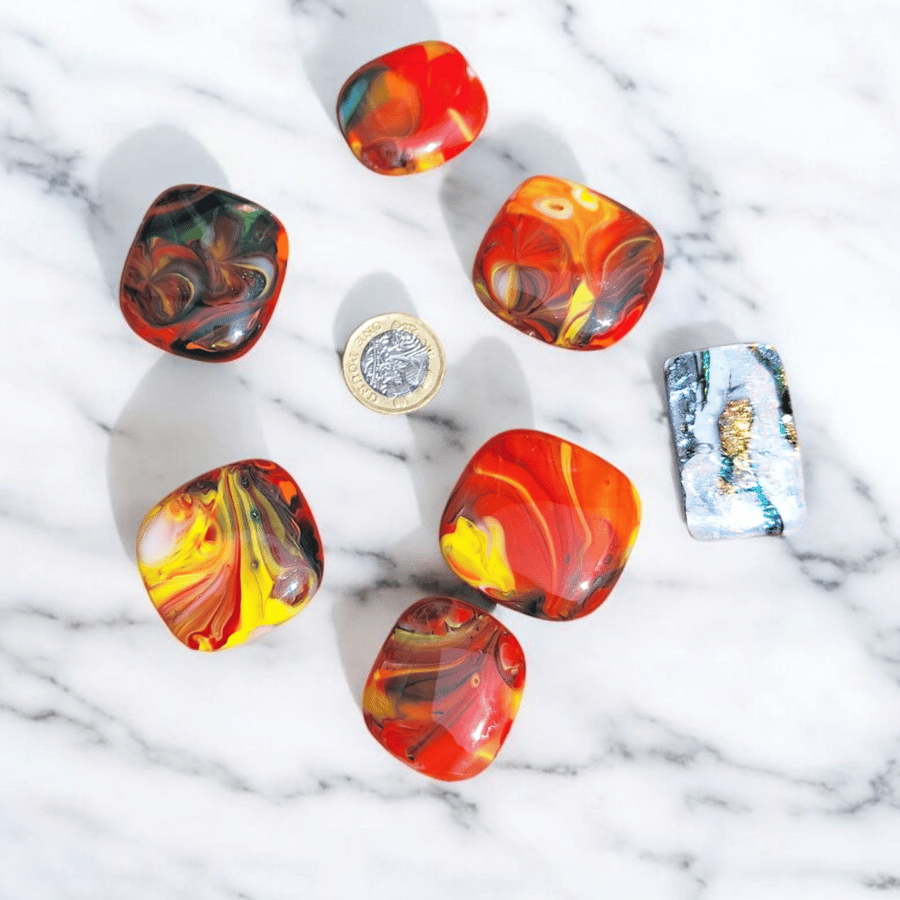 Bulk Seconds Fused Glass Cabochons and Dichroic Pendant for Crafting