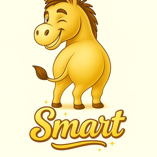 A4 Playful Donkey Art Print – Original Illustrated Design