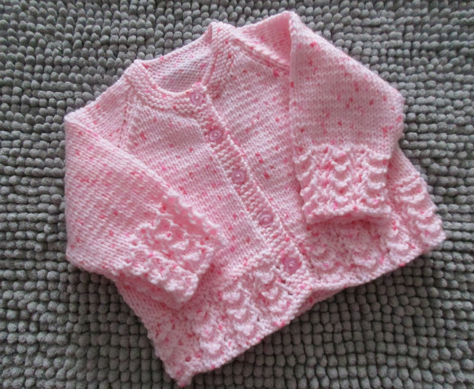 16"  Lace Edge Baby Girls Cardigan