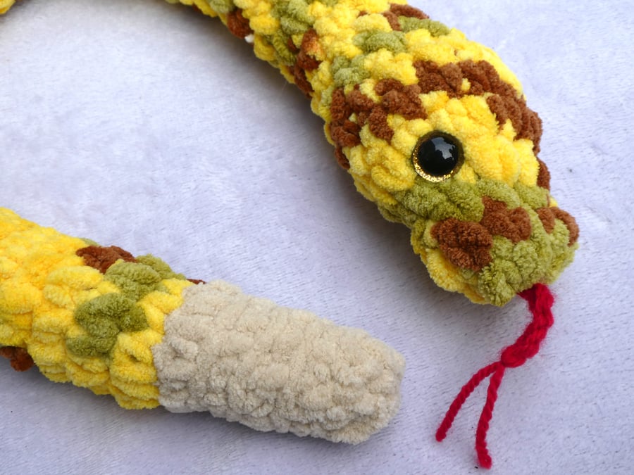 Large Soft Crochet Snake, 'Camo'