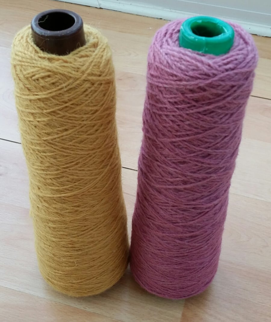 Private Commission - Hand Woven Rug - Yellow and Pink