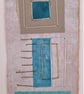Colourful Combinations Grey Turquoise Handstitched Geometric Art Pictures - Image 2