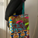 African wax patchwork tote bag Ankara beach bag shopper
