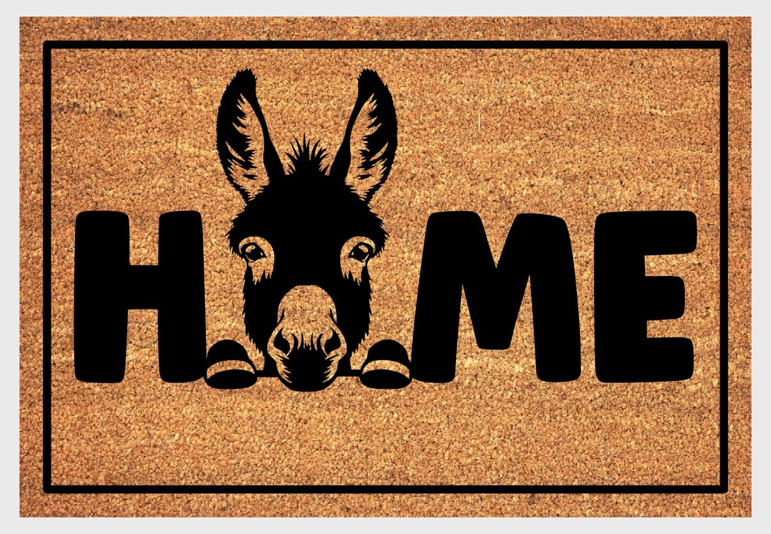 Donkey Home Door Mat No.1 - Donkey Welcome Mat - 3 Sizes