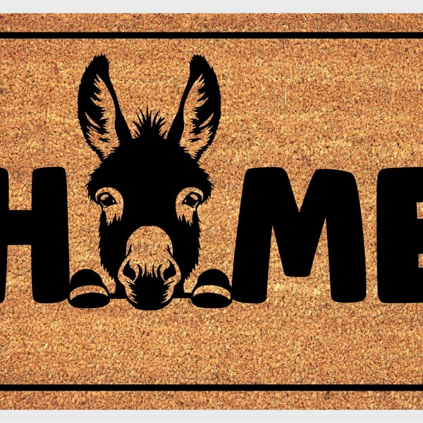 Donkey Home Door Mat No.1 - Donkey Welcome Mat - 3 Sizes