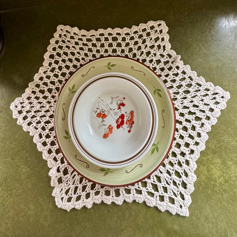 Crochet Placemat Creamy Vanilla Cotton