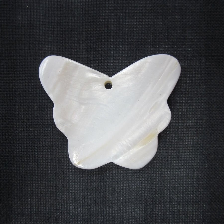 Large White Shell Butterfly Shaped Pendant