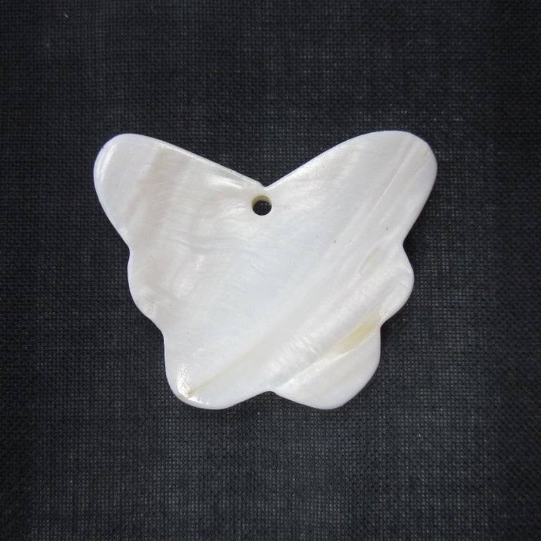 Large White Shell Butterfly Shaped Pendant