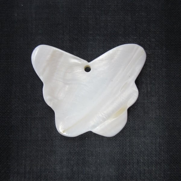 Large White Shell Butterfly Shaped Pendant