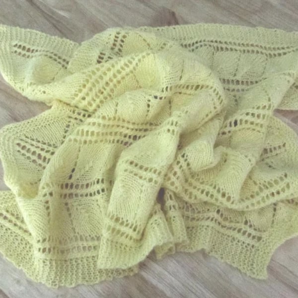 Baby Blanket, DK weight, Hand Knitted, size 26" by 31"