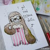 skills sloth - original aceo