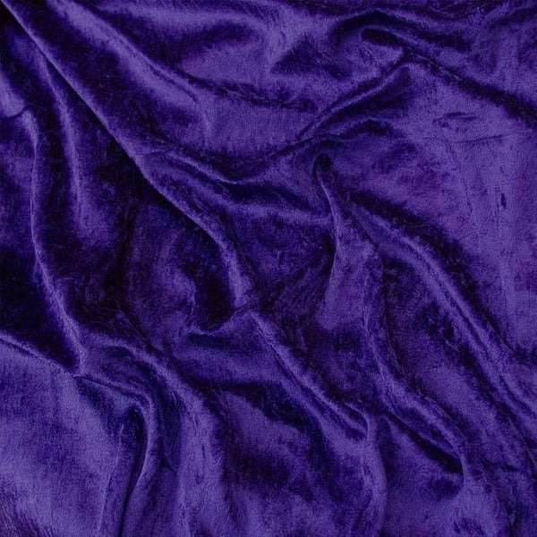 crushed velvet fabric material stretch soft dark cadbury purple 1 metre