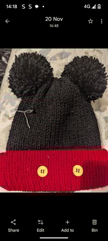 Mickey mouse inspired beanie hat 