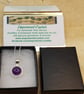 Tiny Amethyst Pendant necklace with studded edge - Image 6