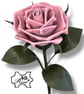 Long Stem Pink Leather Rose – Floral leather gift.
