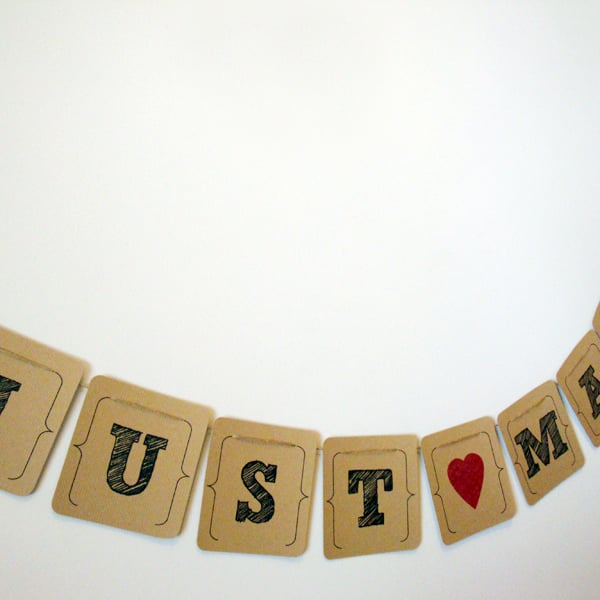 'Just Married' Banner - Vintage Style Wedding Banner