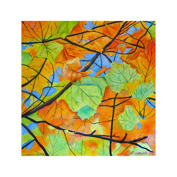  Original Oil Painting Autumn Leaves