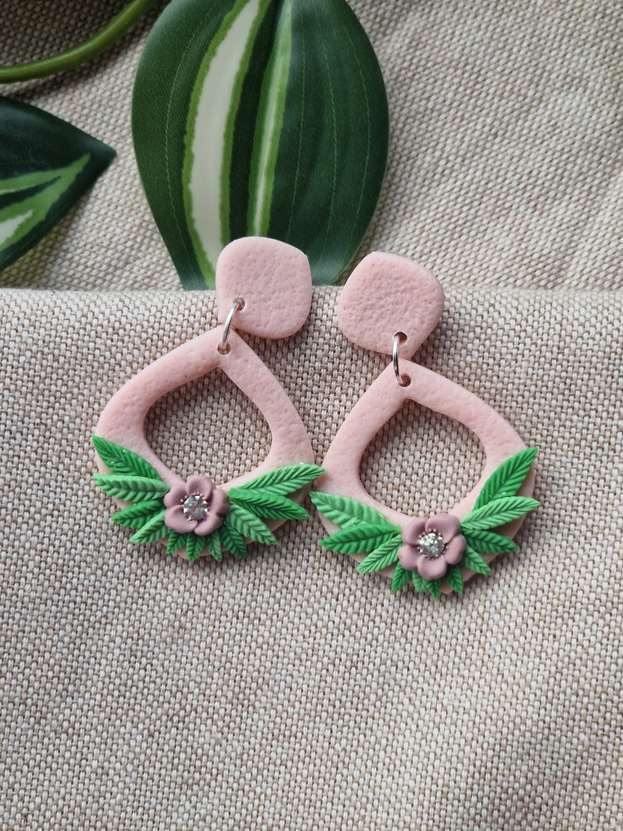Flower Polymer Clay Earrings: Floral