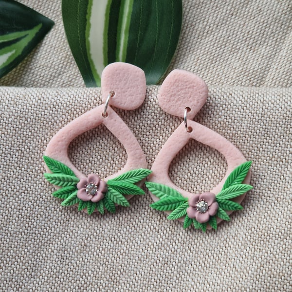 Flower Polymer Clay Earrings: Floral