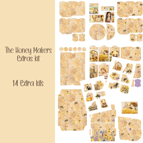 The Honey Makers Extras kit Scrapbooking, Ephemera, Journal, Digital Download