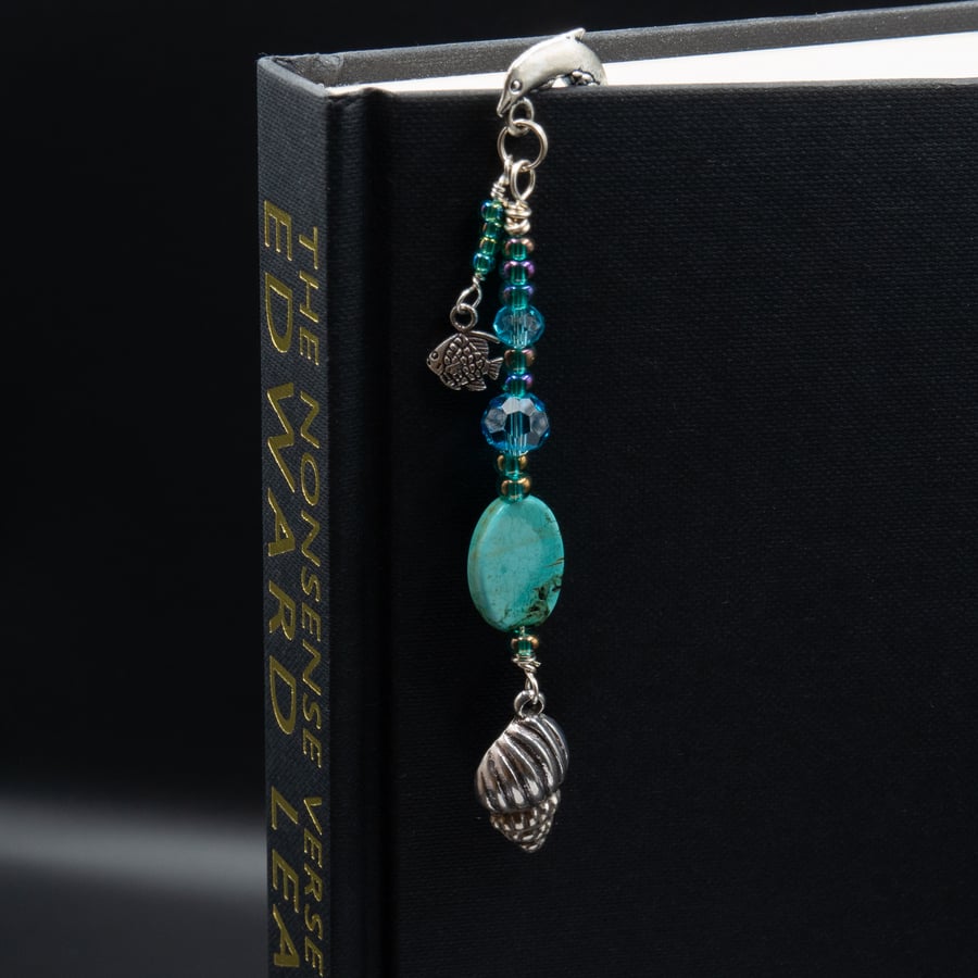 Beaded seashore bookmark, Christmas gift, Book lovers gift