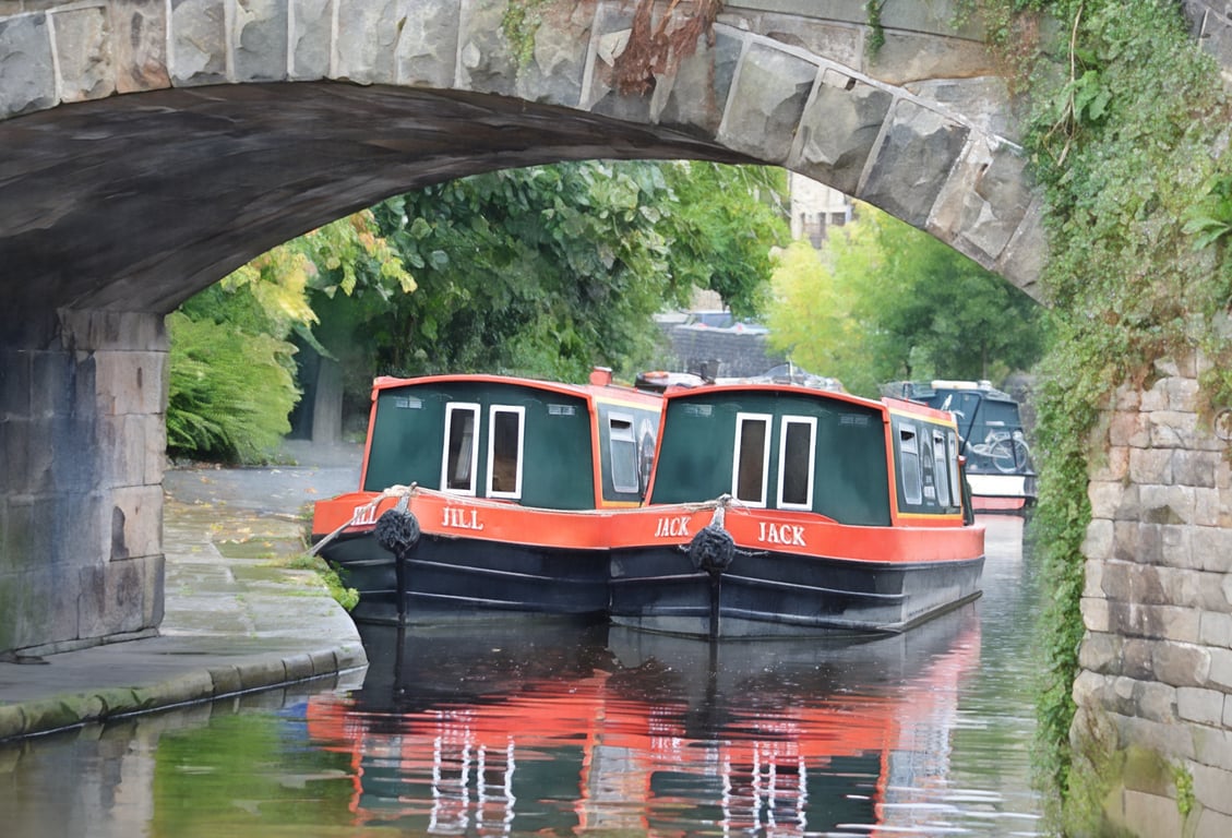 Jack & Jill Narrow Boats A5 Greeting Card 