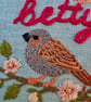 'Hedge Betty' Hand Embroidered Bird Wall Art - 4 Inch - Image 3