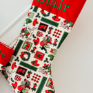 Personalised large Christmas stocking - cowboy print