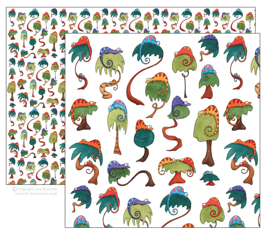 Colourful Chameleons Wrapping Paper
