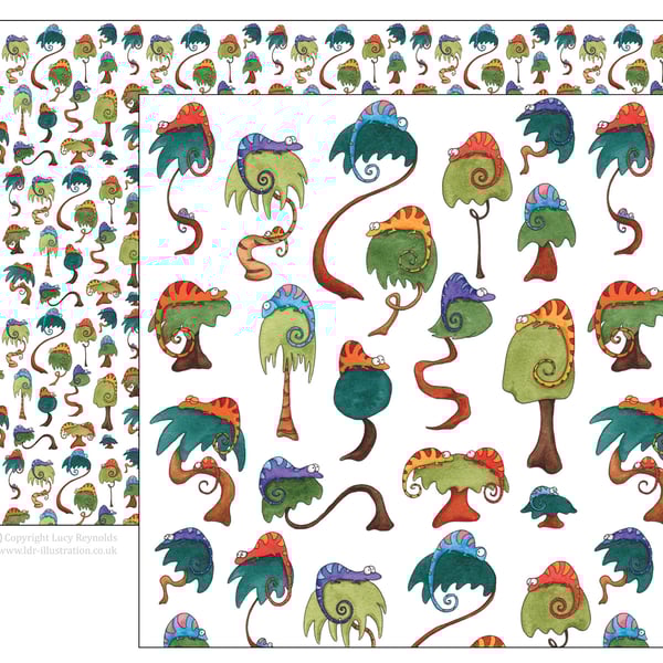 Colourful Chameleons Wrapping Paper