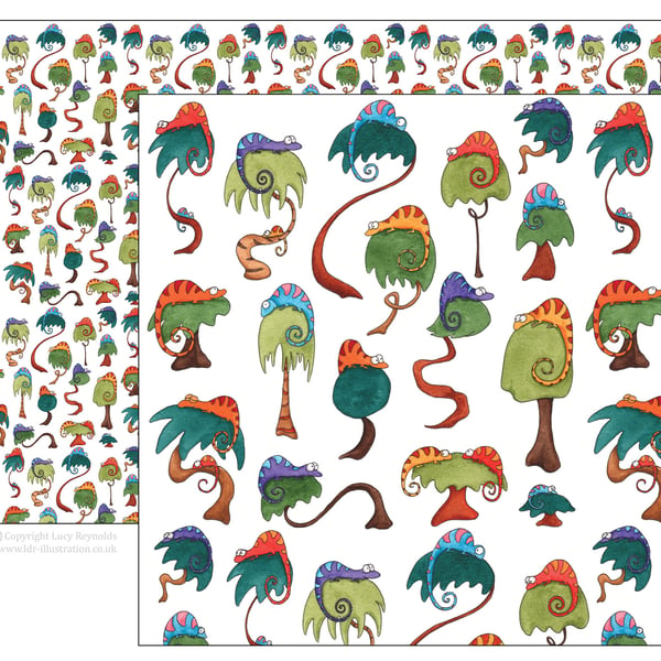 Colourful Chameleons Wrapping Paper