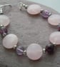 Sterling silver, Rose Quartz & Rutilated Quartz bracelet - Image 4