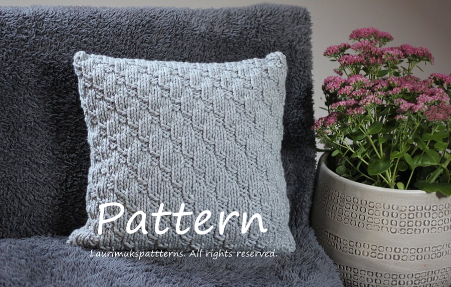 Knitting PATTERN, Softee pillow cover, home deco patterns