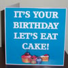 Typographical birthday cards, let's eat cake