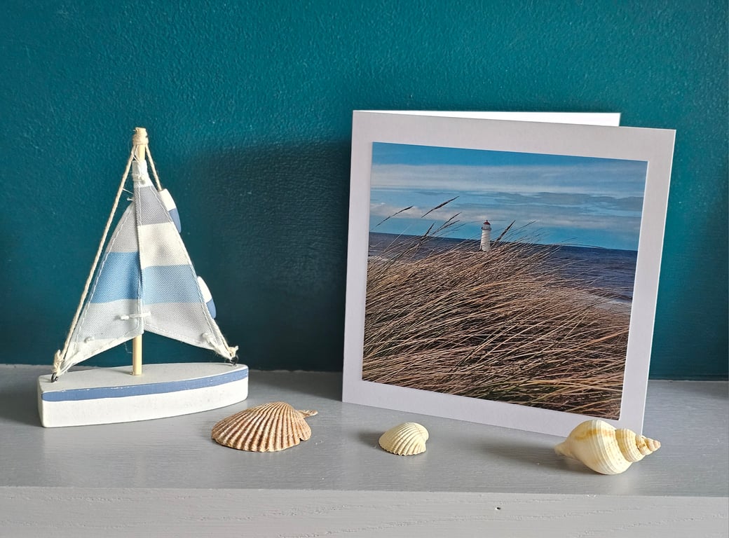 Seaside Talacre Large Square Photographic Card 6" x 6" (15cm x 15cm) Blank