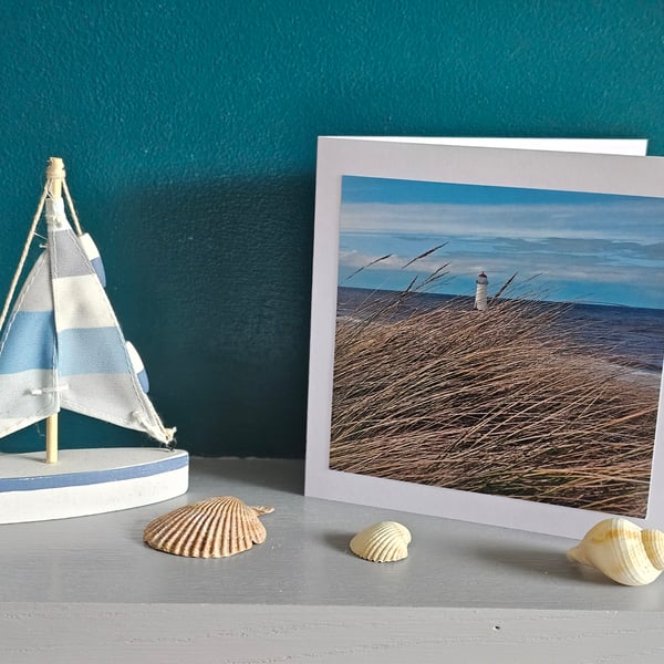 Seaside Talacre Large Square Photographic Card 6" x 6" (15cm x 15cm) Blank