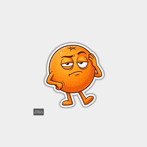 Funny Vinyl Die Cut Sticker For Adults - Orange Fruit