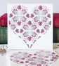 Exotic Flower Heart Shape Geometric Design Ceramic Tile Trivet with Cork Backing - Image 2