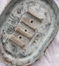 Handmade ceramic soapdish white glaze