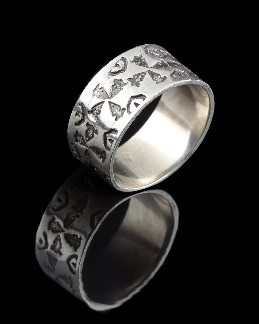 Stamped Wedding Ring in silver or gold 