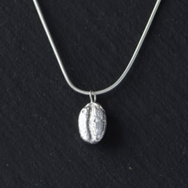 Silver coffee bean necklace